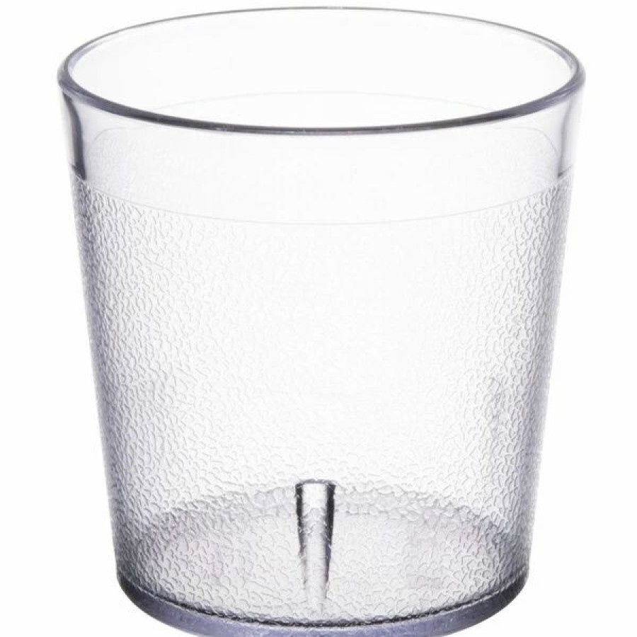 Reusable Plastic Beverageware * | Carlisle 552907 Stackable 9 Oz. Clear San Plastic Old Fashioned Tumbler 6/Pack